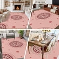 thumbnail image 6 of Pink Floral 5'x7' Area Rug, Circular Flowers Ethnic Abstract Aesthetic Washable Non-Slip Soft Rugs, Low-Pile Large Carpet for Living Room Bedroom Dining Room, Non-Shedding Accent Rug, 6 of 9