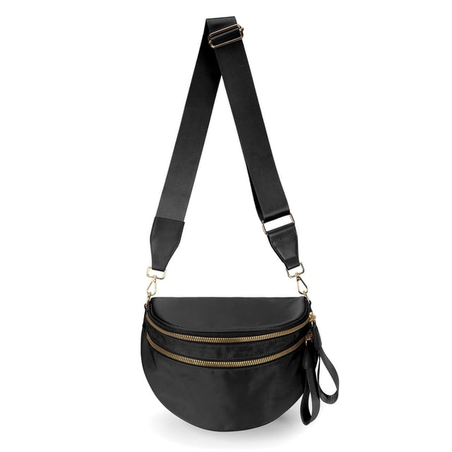 Riñonera MEISEY Pure Colour para mujer de nailon negro
