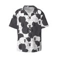 thumbnail image 3 of Cauagu Black And White Sheeps Men's Short Sleeve Button Down Hawaiian Shirt for Men Bowling Shirts Casual Summer Beach Shirt,Large, 3 of 6