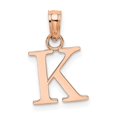 thumbnail image 1 of Diamond2Deal 14K Rose Gold Block Letter K Initial Pendant for Women, 1 of 3