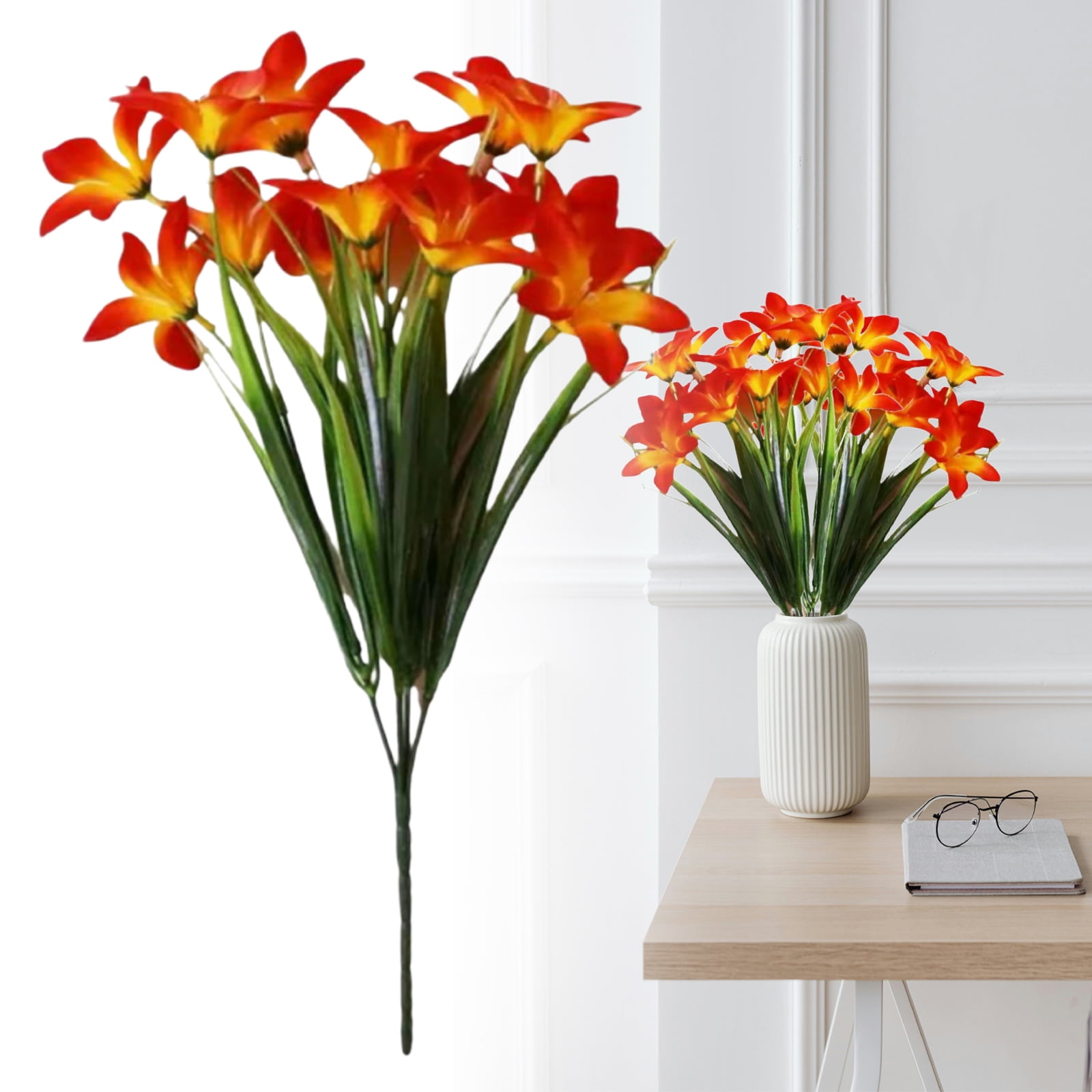 Artificial Flowers Fake Lily Plant Faux Silk Lilies for Wedding Bouquets Home Decor Indoor Arrangements 1 Artificial Flower