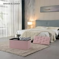 thumbnail image 2 of BRIAN & DANY Folding Storage Ottoman, Long Shoes Bench, Flannelette Footrest Stool Seat 30"x15"x15" (Pink), 2 of 6