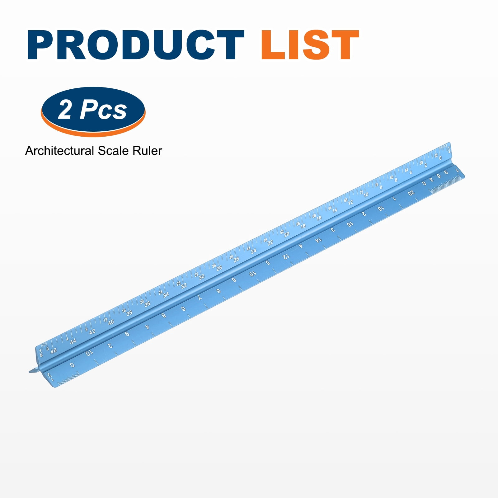 Uxcell Architectural Scale Ruler 7 Inch Metric Aluminum Alloy Triangular Drafting Ruler, Blue