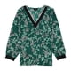 thumbnail image 1 of Blusa Alfani para mujer con ribete acanalado verde XX-Large, 1 of 1