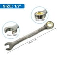 thumbnail image 2 of Uxcell 2pcs 1/2" Ratcheting Combination Wrench SAE 90 Teeth 12 PT Ratchet Spanner, 2 of 7
