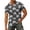 Gray, variant on Men's Fashion Printed V-Neck Short Sleeve T-Shirt – Hawaiian Polka Dot Print Design for Beach Outings and Leisure Wear,Blue,L