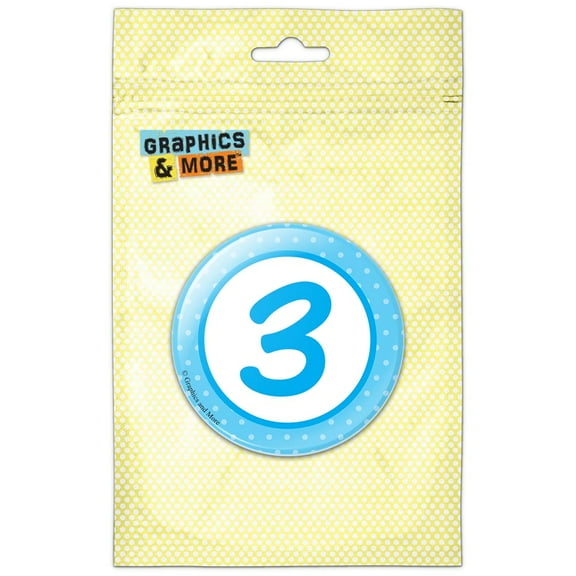 Birthday Blue Dots 3 Refrigerator Button Magnet