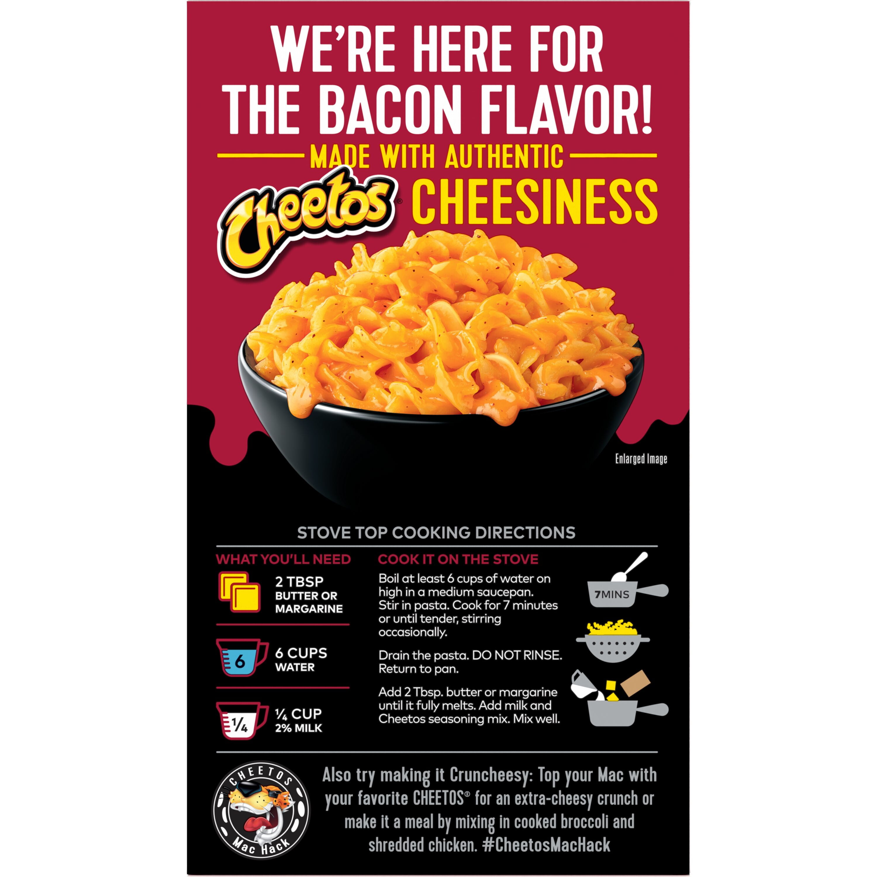 Cheetos Mac'n Cheese Pasta with Flavored Sauce Cheesy Bacon, 5.9 oz, 1 Count Box