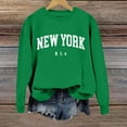 thumbnail image 5 of Gaexia Sweatshirt for Women Cotton Printed Round Neck Pullover Long Sleeve Streetwear Sweatshirt Soft Comfortable Casual Fashion Top,Green,XL, 5 of 6