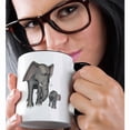 thumbnail image 2 of 3dRose, A cartoon elephant mother and son, 11oz Two-Tone Black Mug, 2 of 7
