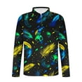 thumbnail image 5 of Awdenio Men's Shirts Quarter Zip Shirts Long Sleeve Pullover Lightweight Carnival Printed Casual Slim Fit Golf Shirt, 5 of 5