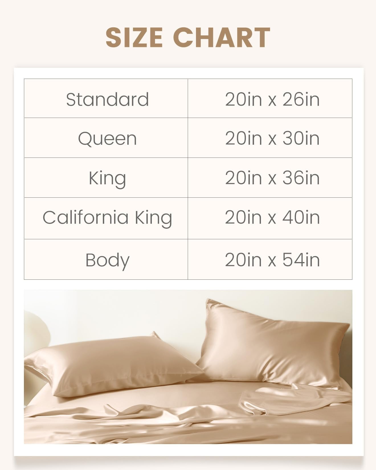 THXSILK 19 Momme Silk Pillowcase, Mulberry Silk Pillow Case with Hidden Zipper, Both Sided 100% Natural Mulberry Silk, King Size(20"x36"), Champagne
