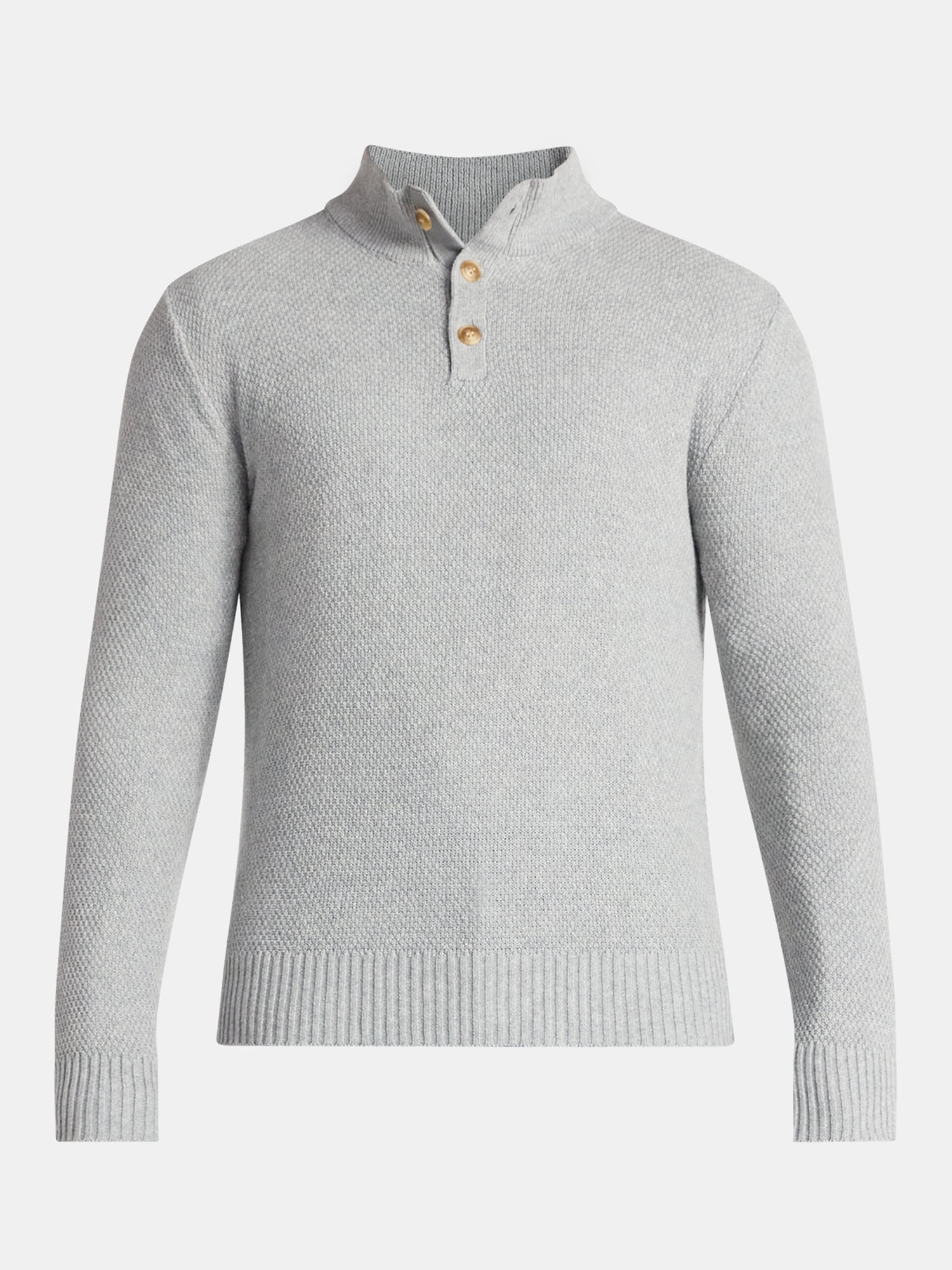 George Men's & Big Men's Button Mock Neck Sweater with Long Sleeves, Midweight, Sizes S-3XL