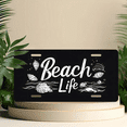 thumbnail image 6 of 1 Pcs 2D Flat License Plate Covers & Frames, Beach Life For Decorative Front, Waterproof For Decoration Aluminum License Plate Covers & Frames Cover For Men Women, 12" X 6", 6 of 7