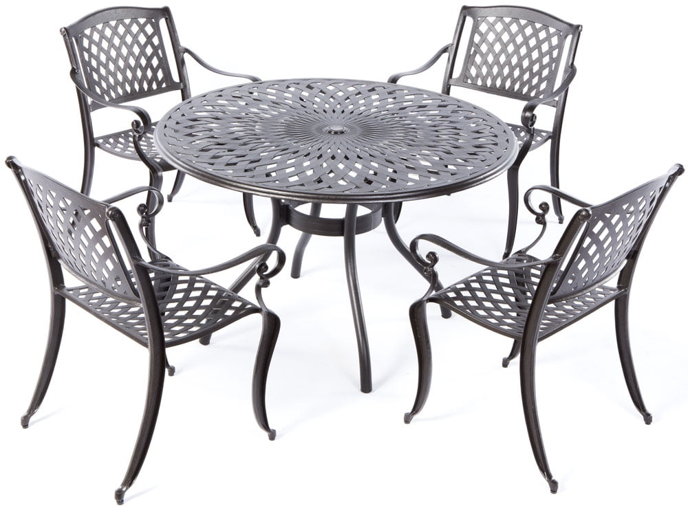 Alfresco Home Westbury Cast Aluminum Dining Set With 48" Round Dining