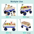 thumbnail image 6 of Ktaxon Steel & Wood Garden Cart with Wooden Railings, 330lb Heavy Duty Utility Wagon, Blue, 6 of 10