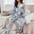 thumbnail image 6 of Joyshaper Womens Pajama Set Long Sleeve Soft Cotton Nightwear Sleepwear Loose Drawstring Home Wear Lounge Sets Camo S, 6 of 6