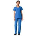 thumbnail image 1 of Maevn Red Panda Women's Curved Mock Wrap Top & Full Elastic Cargo Pant Scrub Set, 1 of 5