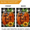 thumbnail image 3 of Happy Fall Y''all Farmhouse Pumpkin Decorative Burlap Garden Flag, Buffalo Plaid Check Home Yard Small Outdoor Decor, Rustic Autumn Harvest Sunflower Outside Decoration Double Sided 12.5x18, 3 of 6