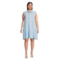 thumbnail image 2 of Time and Tru Women's and Women's Plus Sleeveless Shirt Dress, Sizes XS-4X, 2 of 5