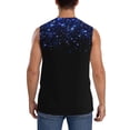 thumbnail image 4 of Balery Black Blue Glitter Sparkles Camisetas sin mangas para hombre, absorbe la humedad y protege contra el mal olor.-Small, 4 of 7