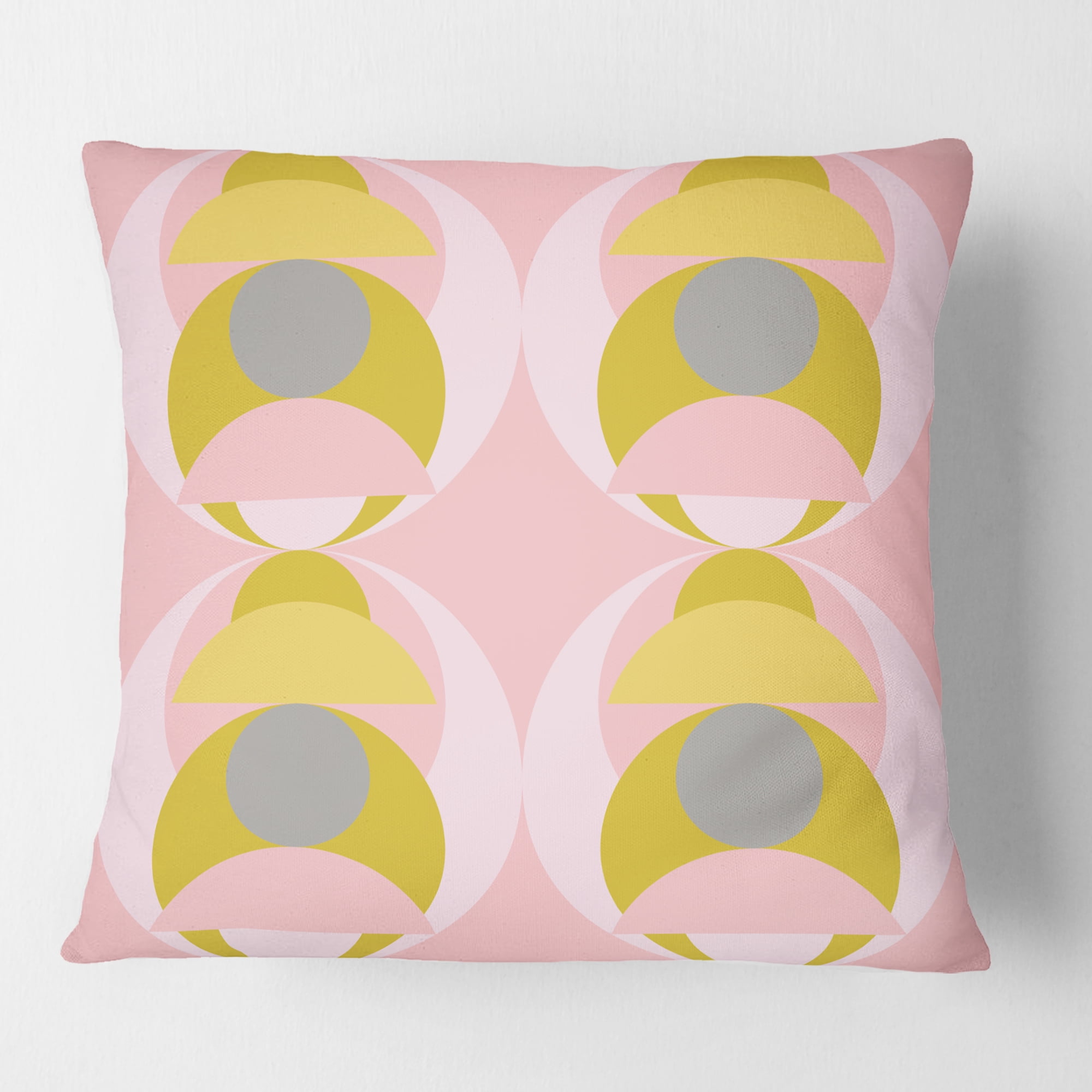 Designart Retro Pastel Circular Pattern IV' Mid-Century Modern Throw Pillow - 18x18