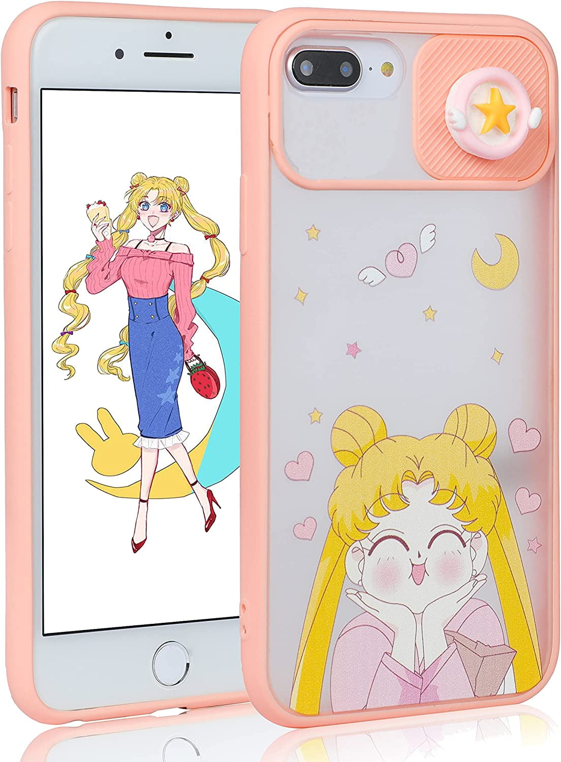 For Iphone 6 Plus 6s Plus 7 Plus 8 Plus Case Cartoon Character Kawaii Funny Cute Fun Tpu Design Cover For Girls Kids Fashion Unique Aesthetic Anime Smile Girl Cases For Iphone 6 7 8 Plus 5 5