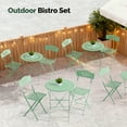 thumbnail image 6 of Zimtown 3Pcs Patio Folding Bistro Set w/Cushion, Small Foldable Conversation Set for Indoor Outdoor Balcony, Mint Green, 6 of 8