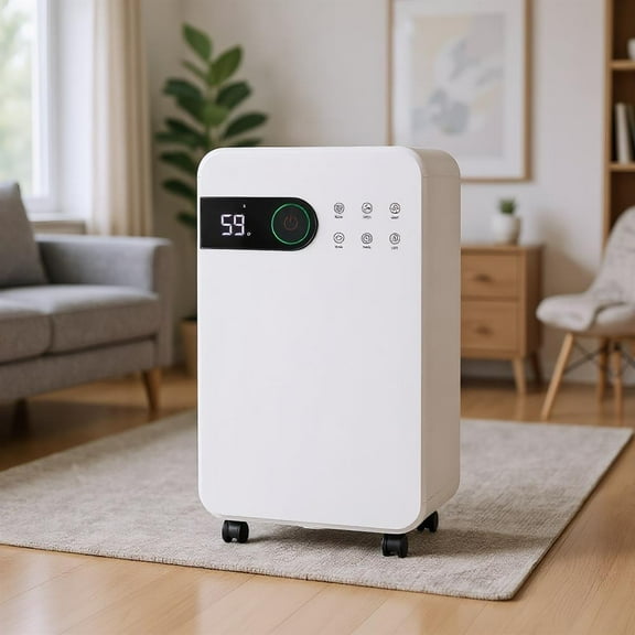 Topcobe 32 Pints Dehumidifier with Sleep Mode and 24H Timer for Home Basement, Dehumidifier for Home Basement and Large Room, White