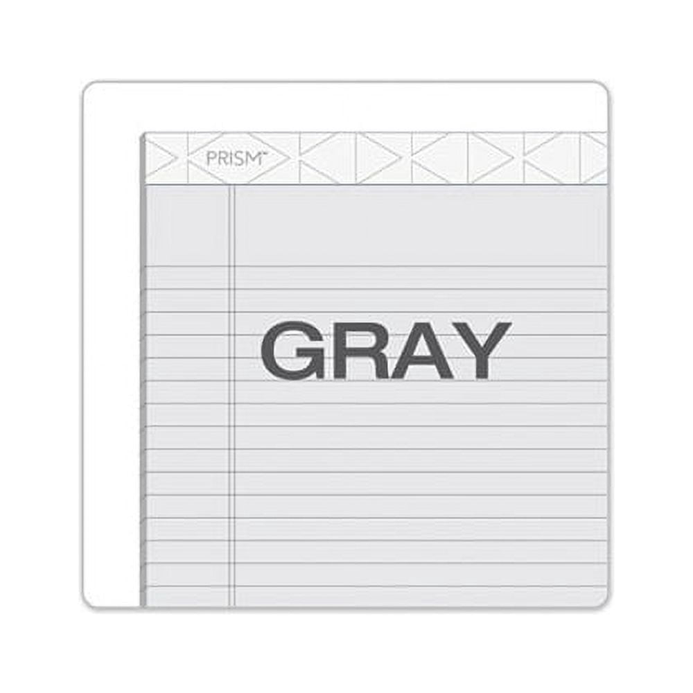 Prism  Writing Pads Wide/Legal Rule, 8.5 x 11.75, Pastel Gray, 50 Sheets, 12/Pack