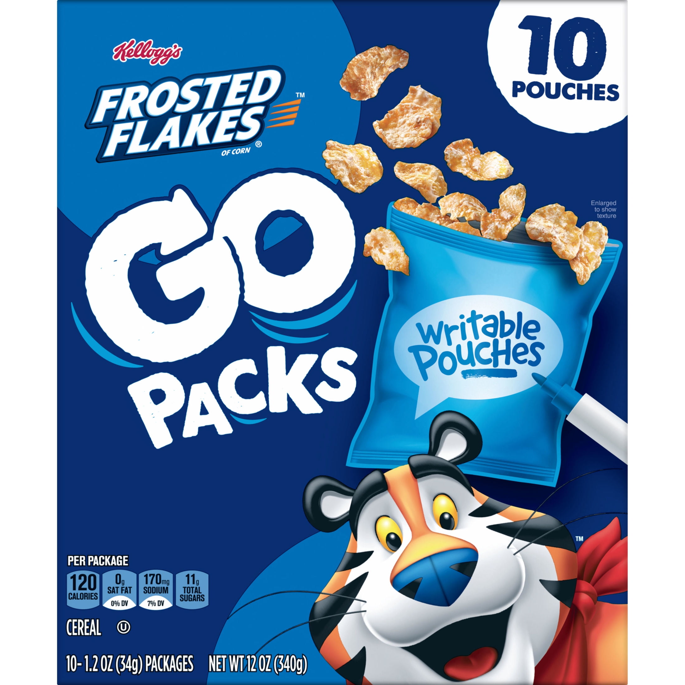 Frosted Flakes Cereal Pouches Kids Snacks 12oz with 7 Vitamins and