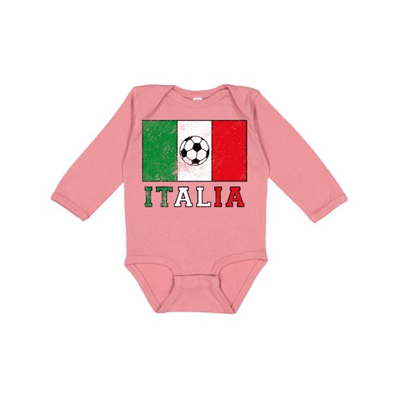 Inktastic Italian Soccer Boys or Girls Long Sleeve Baby Bodysuit