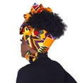 thumbnail image 4 of XIAOHUAGUA Fashion African Head Scarf And Warrings 2 Pieces Women Headwear Wax Ankara Hairband, 4 of 4