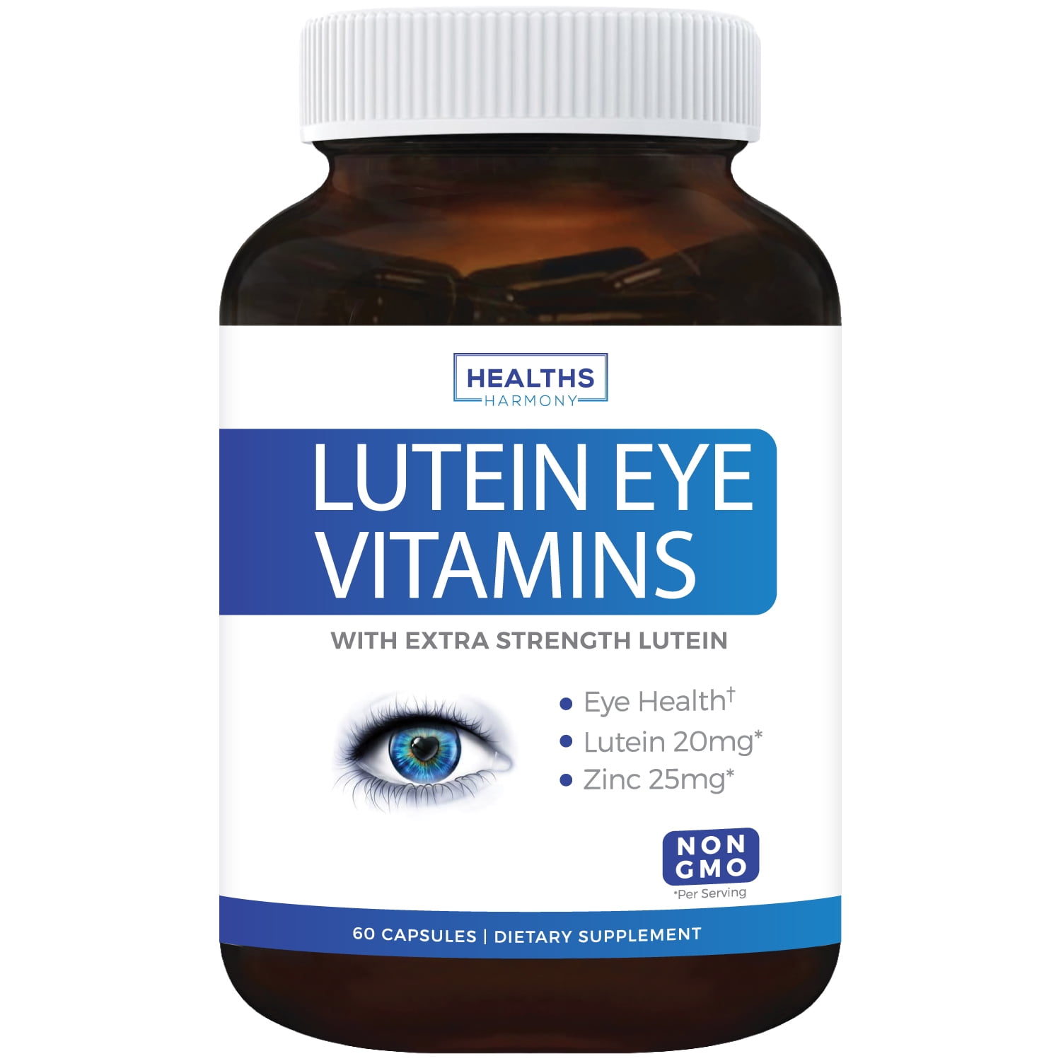 Lutein Eye Vitamins (NON-GMO) Vision Support Supplement for Dry Eyes ...