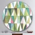 thumbnail image 3 of Designart 'Mixed Green Geometric Pattern II' Geometric Metal Circle Wall Art, 3 of 3