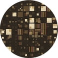 thumbnail image 1 of Ahgly Company Tapis Rond Lavable en Machine Intérieur Transitionnel Chêne Brun, 4 Pieds Rond, 1 of 7
