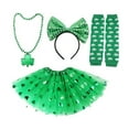 thumbnail image 2 of TERGAYEE St. Patrick's Day Party Costume Accessories Set Tu-tu Skirt, Beaded Necklace, Green Sleeves(Adult) Holiday Decor, 2 of 9