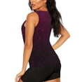 thumbnail image 3 of Haiem Dark Purple Glitter Workout Tank Tops for Women, Athletic Sports Slim-Fit Tank Tops, Compression Sleeveless Dry Fit Shirts,Athletic Shirt-X-Large, 3 of 9