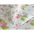 thumbnail image 4 of Ambesonne Shabby Flora Quilted Bedspread Set 3 Pcs, Nature Blossom Buds, Queen Size, Pink White and Green, 4 of 5