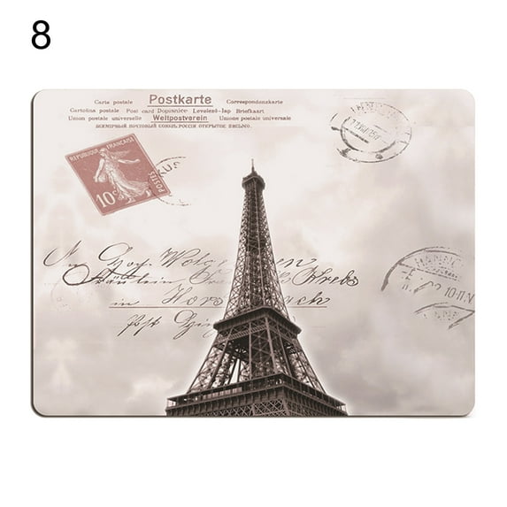Mouse Pad Soft Smooth Surface Eiffel Tower Desk Gaming Mousepad Wrist Rest for Laptop,8#