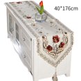 thumbnail image 2 of PEACNNG Table Runner Embroidery Flower Tablecloth, 2 of 10