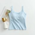 thumbnail image 3 of Fanxing Crop Tank Top for Women Basic Solid Spaghetti Strap Camisole Cotton Sleeveless Bralette Blue,S, 3 of 8