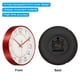 thumbnail image 4 of Reloj de pared de 8 pulgadas, a batería, silencioso, sin tictac, reloj redondo moderno, rojo, 4 of 6
