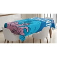 thumbnail image 1 of Ambesonne Ocean Tablecloth Rectangular Table Cover, Kraken Motivation Words, 60"x90", Pink Royal Blue, 1 of 3