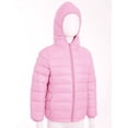 thumbnail image 4 of RUNQHUI Kids Boys Girls Winter Packable Down Puffer Jacket Coat Water Resistant Bubble Puffer Pink 140, 4 of 7