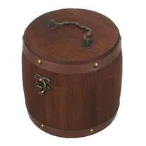 OUNONA Wooden Tea Canister Coffee Color with Lid Airtight Tea Container for Home Use