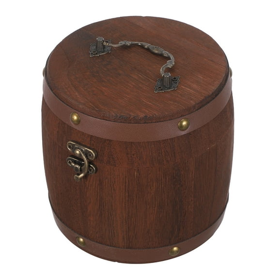 OUNONA Wooden Tea Canister Coffee Color with Lid Airtight Tea Container for Home Use