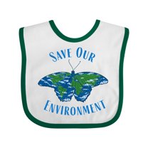 Inktastic Save Our Environment Earth Butterfly Boys or Girls Baby Bib