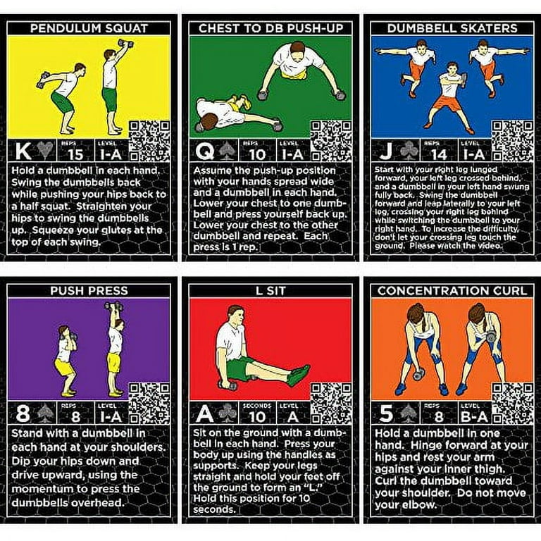 NewMe Fitness Dumbbell Workout Cards - Instructional Fitness Deck