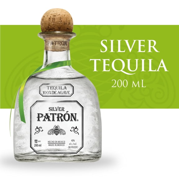 Patron Silver Tequila, 40% ABV - 200 mL Bottle